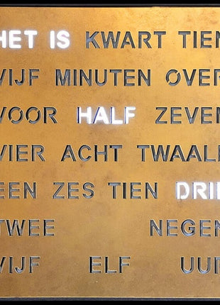 AMS woordklok nederlands 40cm / wandklok - goud
