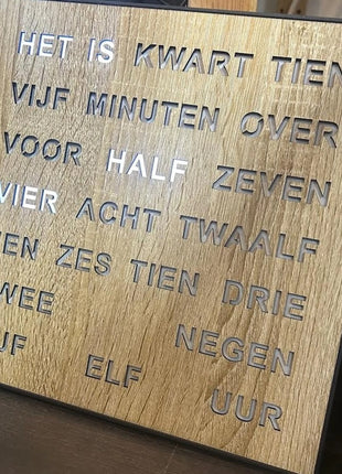 AMS woordklok nederlands 28cm - hout