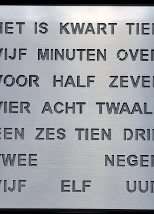 AMS woordklok nederlands 40cm / wandklok - zilver