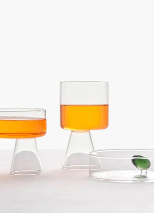 09312189 Ichendorf Travasi glas helder schaaltje met groene glazen olijf