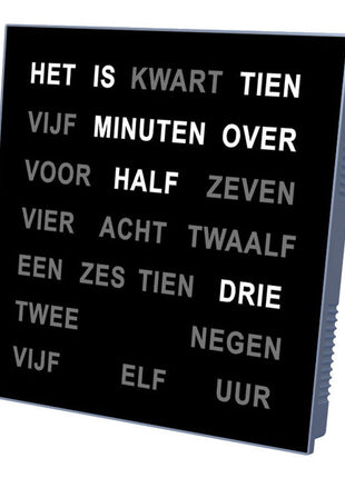 AMS woordklok nederlands 28cm - zwart