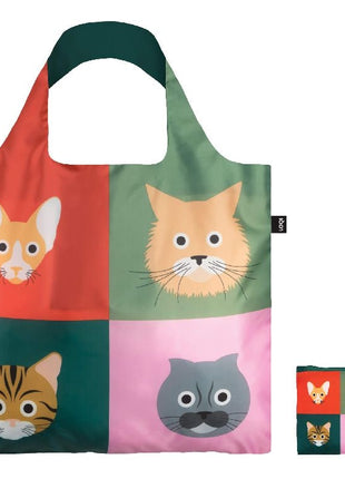 LOQI vouwtas - opvouwbare boodschappentas Cats / katten
