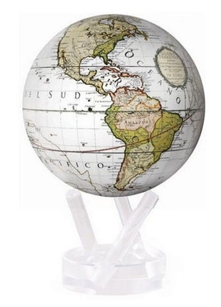 MG-6-WCT Mova Globes wereldbol antiek terrestrial wit 15 cm