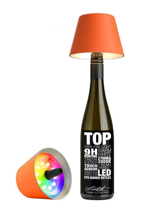 Sompex Top 2.0 flessenlamp wijnfles fles accu traploos dimbaar led oranje multi-colour 72525