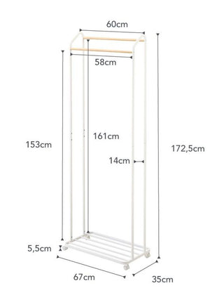 Yamazaki Tower Kledingrek op wielen Wit 386633