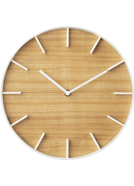 04109 Yamazaki RIN wandklok / klok rond hout beige