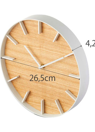 04109 Yamazaki RIN wandklok / klok rond hout beige