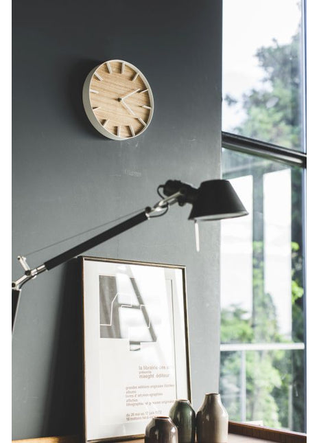 04109 Yamazaki RIN wandklok / klok rond hout beige