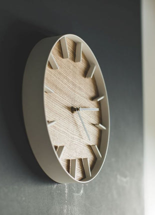 04109 Yamazaki RIN wandklok / klok rond hout beige