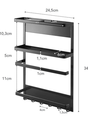 Yamazaki Tower Keukenrek koelkast magnetisch - Zwart