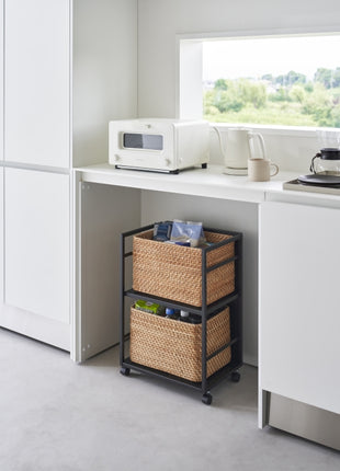 Yamazaki Tower Opbergtrolley 2-laags zwart 397487
