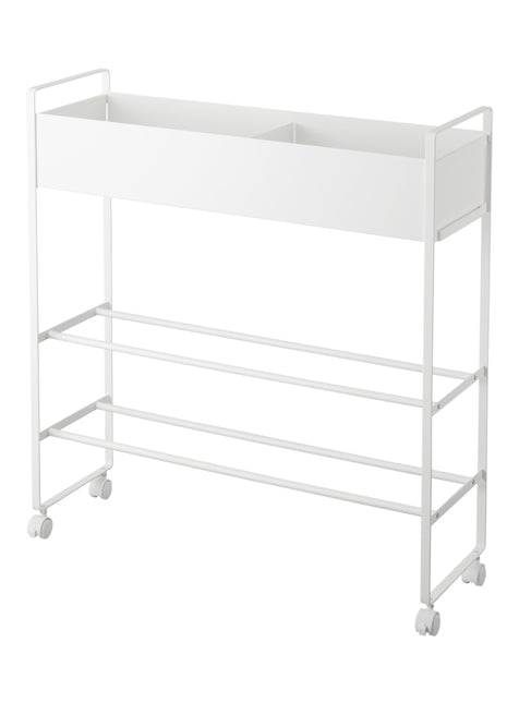 397490 Yamazaki Tower Opbergtrolley met bak Wit