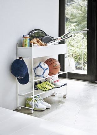 397490 Yamazaki Tower Opbergtrolley met bak Wit