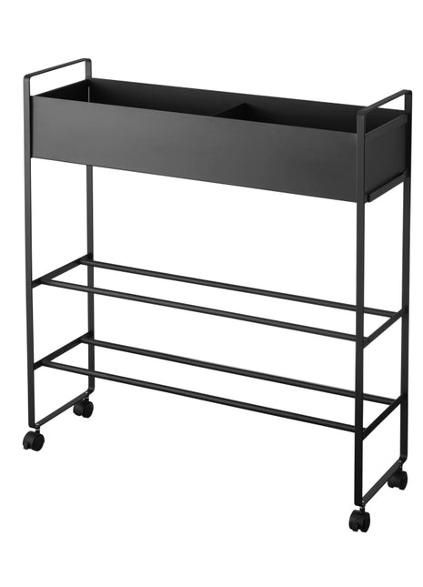 397491 Yamazaki Tower Opbergtrolley met bak - Zwart