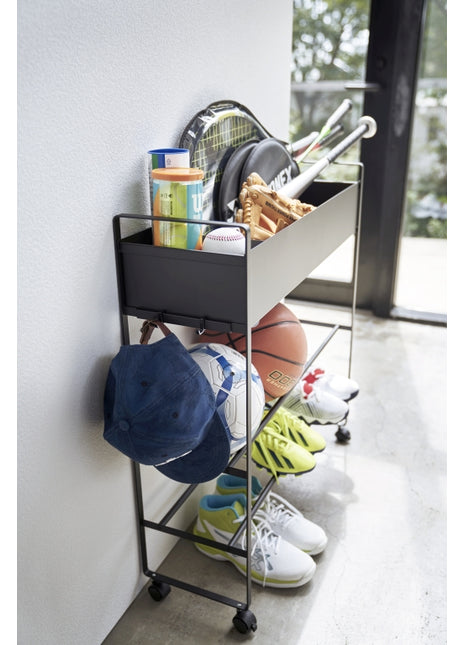 397491 Yamazaki Tower Opbergtrolley met bak - Zwart