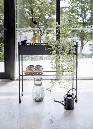 397491 Yamazaki Tower Opbergtrolley met bak - Zwart