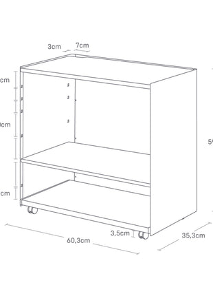 397587 Yamazaki Tower Opbergtrolley - Zwart