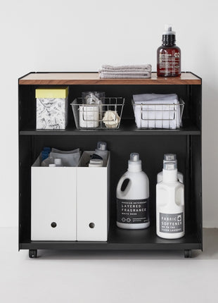 397587 Yamazaki Tower Opbergtrolley - Zwart