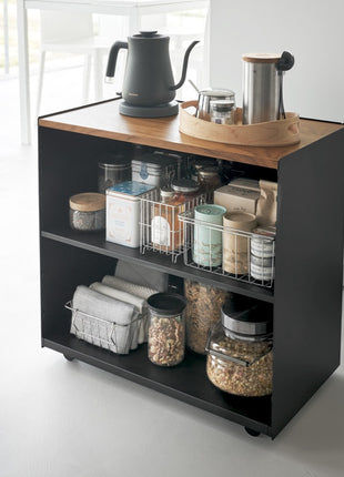 397587 Yamazaki Tower Opbergtrolley - Zwart