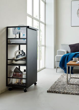 397674 Yamazaki Tower Opbergtrolley 3-laags semi gesloten trolley - Zwart