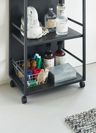 397674 Yamazaki Tower Opbergtrolley 3-laags semi gesloten trolley - Zwart
