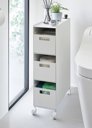 Yamazaki Tower Opbergmanden op wielen 3-laags - Wit