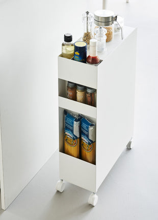 397691 Yamazaki Tower Opbergmanden op wielen 3-laags - Wit