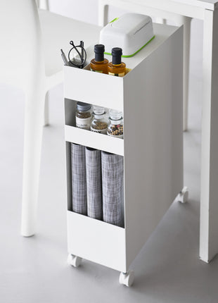 Yamazaki Tower Opbergmanden op wielen 3-laags - Wit