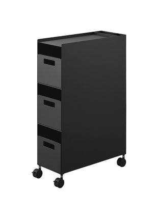 397692 Yamazaki Tower Opbergtrolley op wielen 3-laags - Zwart