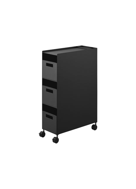 397692 Yamazaki Tower Opbergtrolley op wielen 3-laags - Zwart
