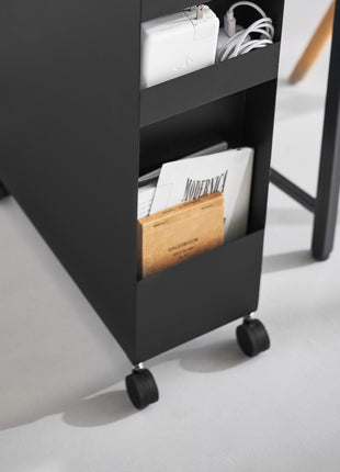 397692 Yamazaki Tower Opbergtrolley op wielen 3-laags - Zwart