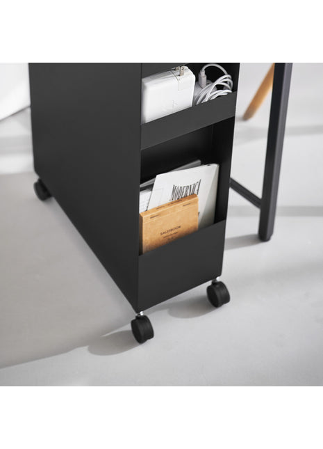 397692 Yamazaki Tower Opbergtrolley op wielen 3-laags - Zwart