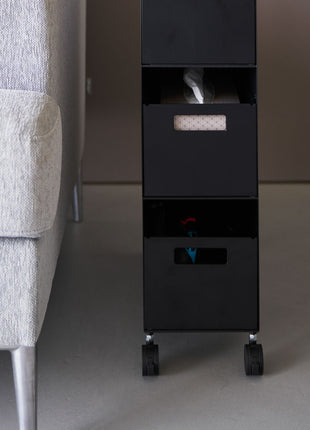 Yamazaki Tower Opbergtrolley op wielen 3-laags - Zwart