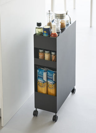 397692 Yamazaki Tower Opbergtrolley op wielen 3-laags - Zwart