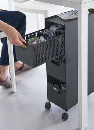 Yamazaki Tower Opbergtrolley op wielen 3-laags - Zwart