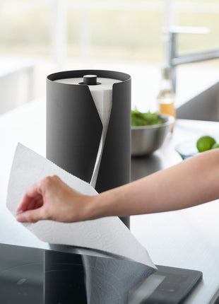 Yamazaki Tower Keukenrolhouder rond - Zwart