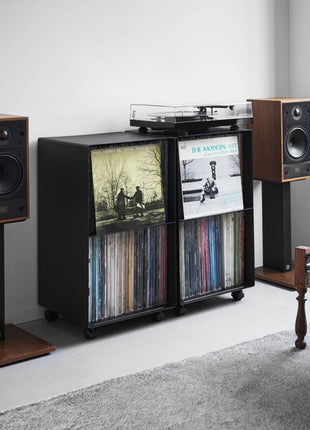 Yamazaki Tower Platenkast 2-laags op wielen Zwart 397704