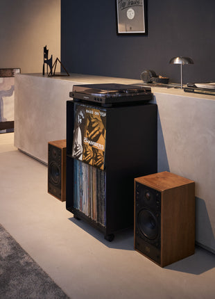 Yamazaki Tower Platenkast 2-laags op wielen Zwart 397704