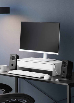 397717 Yamazaki Tower Monitorstandaard met lade - Wit