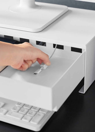 397717 Yamazaki Tower Monitorstandaard met lade - Wit