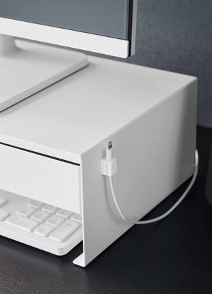 397717 Yamazaki Tower Monitorstandaard met lade - Wit