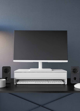 397717 Yamazaki Tower Monitorstandaard met lade - Wit