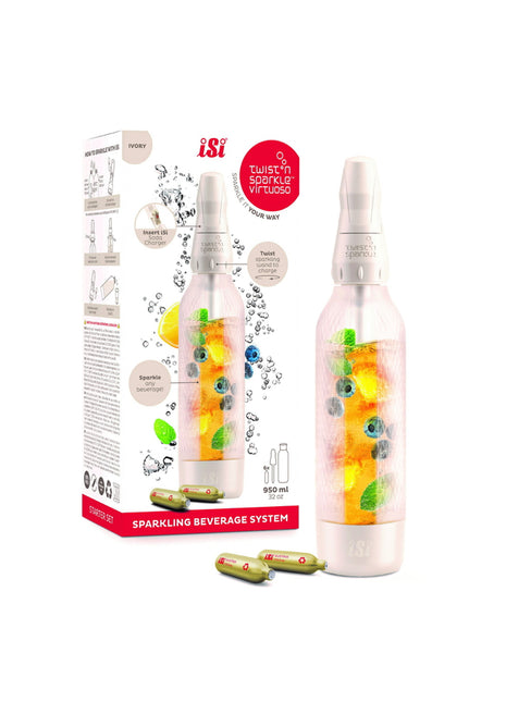 iSi Twist‘n Sparkle Virtuoso Starter Set - 0.95Ltr - Ivory