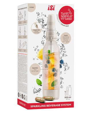 iSi Twist‘n Sparkle Virtuoso Starter Set - 0.95Ltr - Ivory
