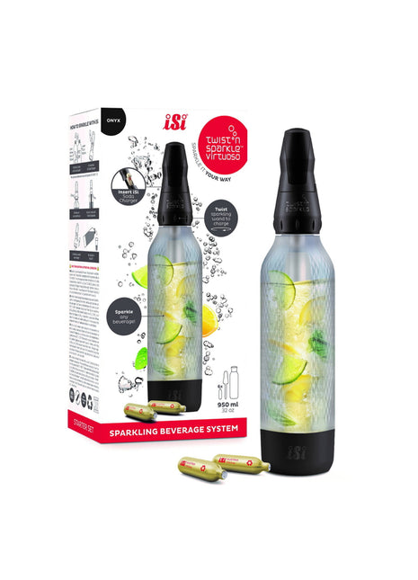 iSi Twist‘n Sparkle Virtuoso Starter Set - 0.95Ltr - Onyx