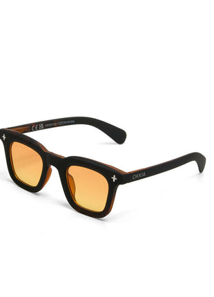 OK068B3H-YE Okkia Firenze unisex zonnebril zwart havana, gele glazen
