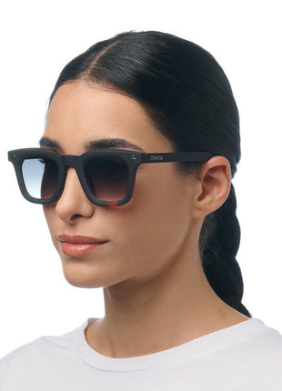 OK068B3H-GR Okkia Firenze dames zonnebril zwart havana, groene glazen