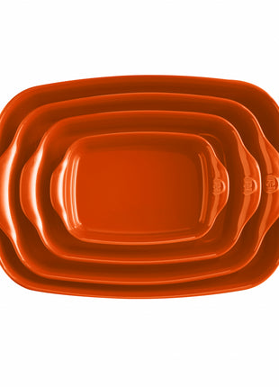 Emile Henry Schaal rechthoekig Toscane 29x19 cm oranje