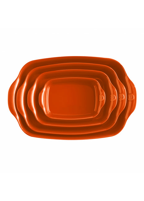 Emile Henry Schaal rechthoekig Toscane oranje 42x27 cm