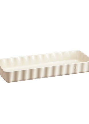 Emile Henry Taartvorm lang rechthoekig Argile crème 36x15